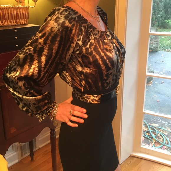 NWTRoberto Cavalli Long Puffy Sleeve Leopard Mini - Picture 3 of 4